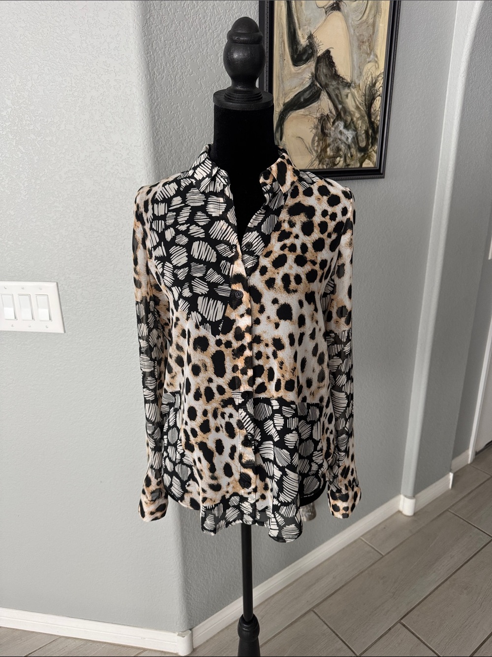 ASOS Animal Print Button-Up Blouse - NWOT